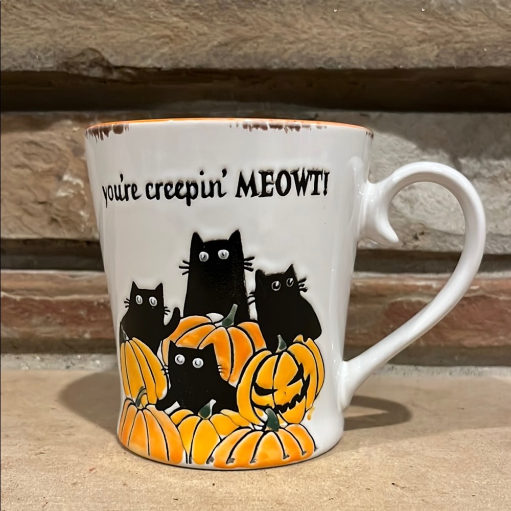 You're Creepin' Meowt! Halloween Black Cat Mug from Spectrum Designz